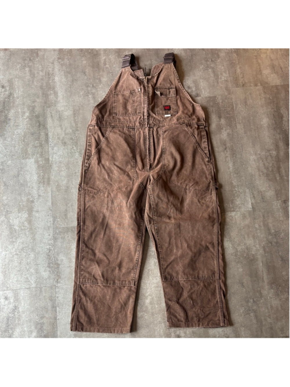 Vintage Tough Duck Workwear Overalls Mens Large Brown